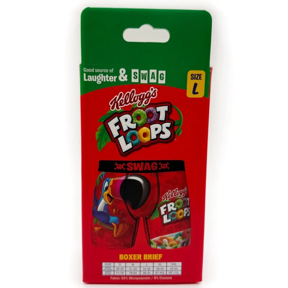 Froot Loops Cereal Swag Boxer Briefs Underwear Mens Size Large Fun Novelty Gift